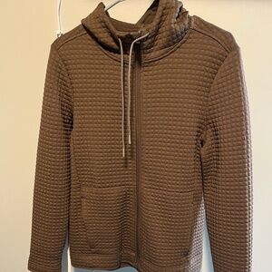 Nobull green waffle hooded zip-up